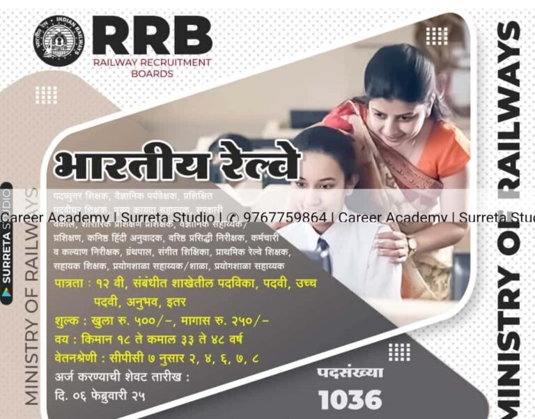 RRB Bharti 2025 :-आरआरबी मंत्री स्तरीय  1036 पदों के लिए भर्ती,आज  आवेदन करें